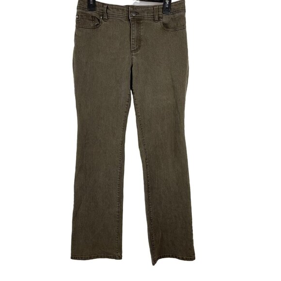 Chicos Womens Jeans Size 1 Regular Khaki Straight Leg High Rise Denim - Picture 1 of 7